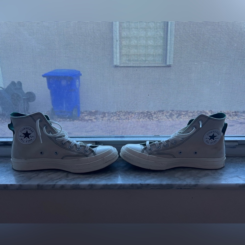 Converse Cream and Green High-Tops